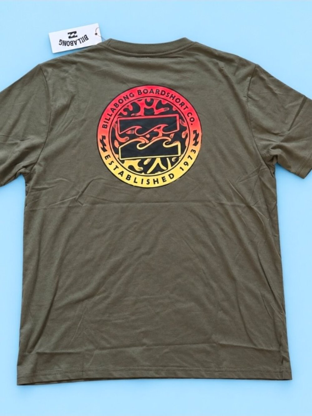 Billabong Men's XL Olive Green Graphic T-Shirt Surf Skate Casual Tee
